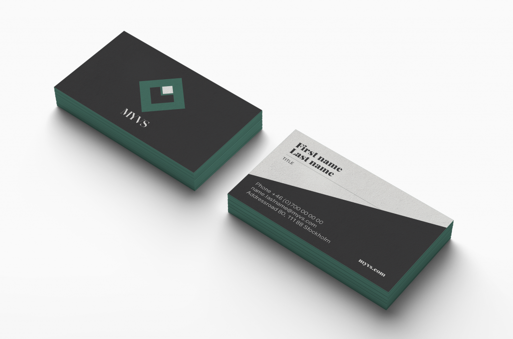 Front and back of MYVS business cards